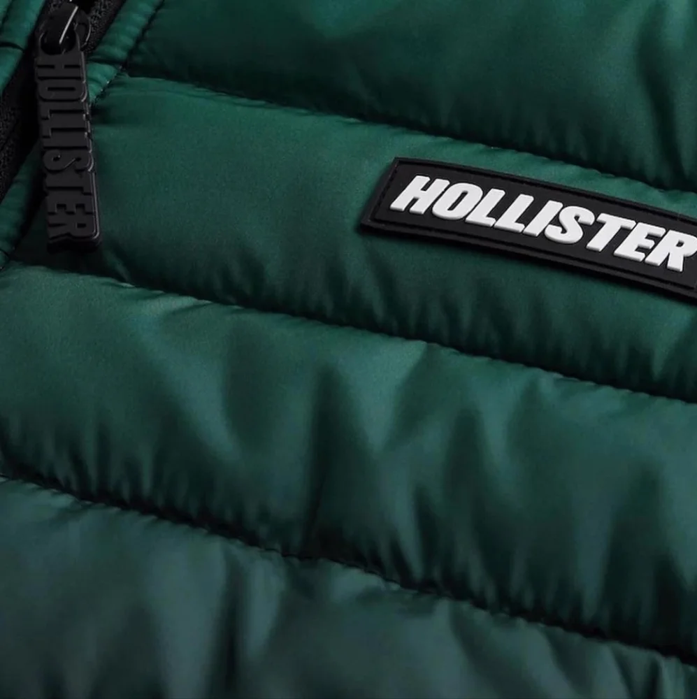 Rare Hollister Ombre Green Puffer Jacket Gradient Design Large New With Tags